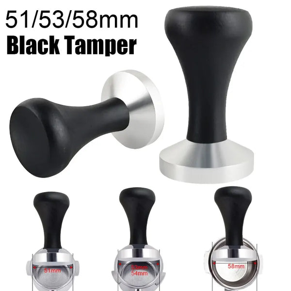 Espresso tamper with wooden handle