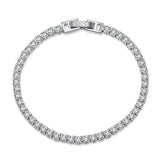 Sterling silver zircon tennis bracelet – Silver / 16cm