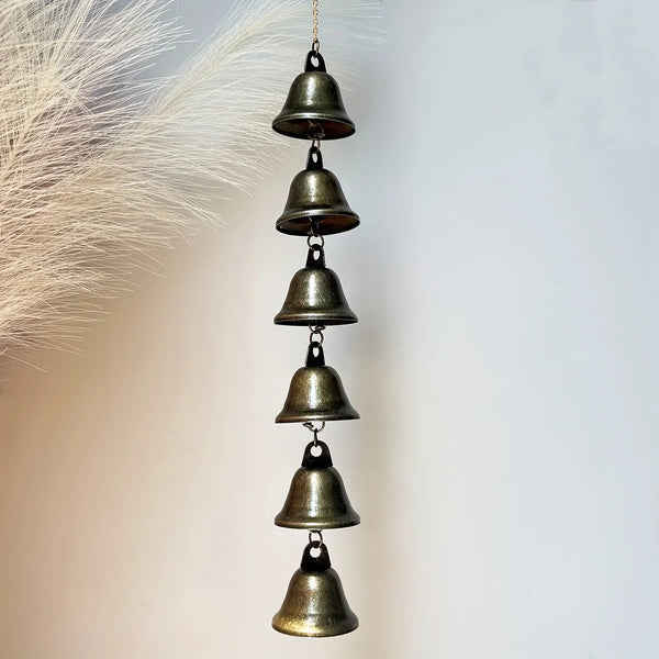 Antique brass bell wind chime