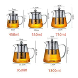 Glass teapot with stainless steel infuser