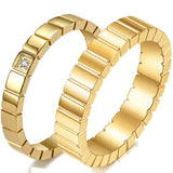 VQYSKO Zircon Checkered Couple Ring Striped Geometric Ring For Wedding Anniversary Valentine's Day Gift Give To Her